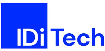 IDiTech Logo in blauer Wortmarke